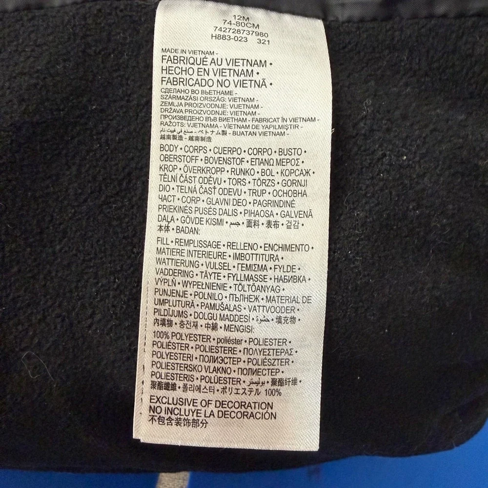 Nike 12 Months Just Do‎ It Galaxy Coat Toddler Puffer Winter Coat Full Zip